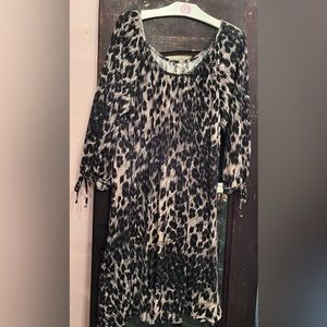 Uncle Frank Large leopard 3/4 sleeve knit dress